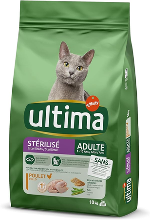 Ultima Croquettes pour Chat Stérilisé Adult avec du Poulet - 10kg