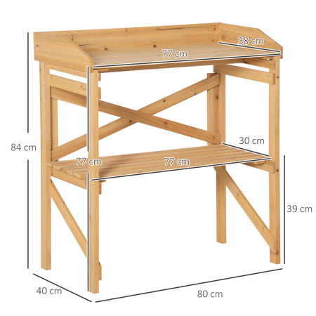 Table de rempotage avec étagère à lattes plateau sapin pré-huilé