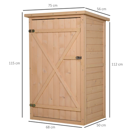 Armoire de jardin porte verrouillable 2 étagères bois sapin