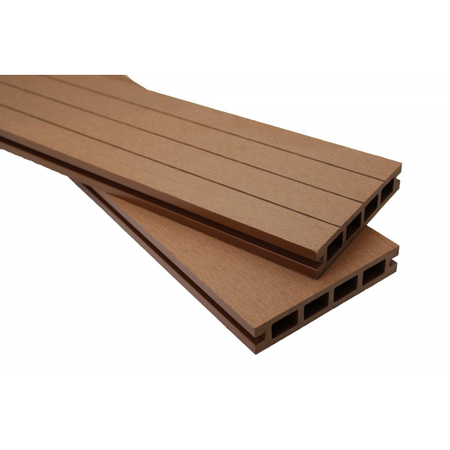 PACK 10 m² lame de terrasse composite Qualita + ACCESSOIRES (3 coloris) 3600MM - Coloris - Terre cuite, Epaisseur - 25mm, Largeur - 14 cm, Longueur - 360 cm, Surface couverte en m² - 10