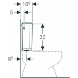 Réservoir double touche NF alimentation latérale blanc - GEBERIT - 128.317.11.5