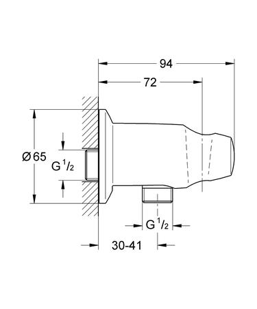 Coude à encastrer 1/2'' chromé avec support douchette MOVARIO - GROHE - 28406-000