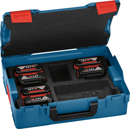 Pack 6 batteries 18V GBA 4Ah + coffret L-BOXX - BOSCH - 1600A02A2S