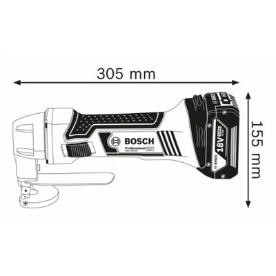 Cisaille à tôle sans fil GSC 18V-16 18 V (sans batterie ni chargeur) en boite carton - BOSCH - 0601926200