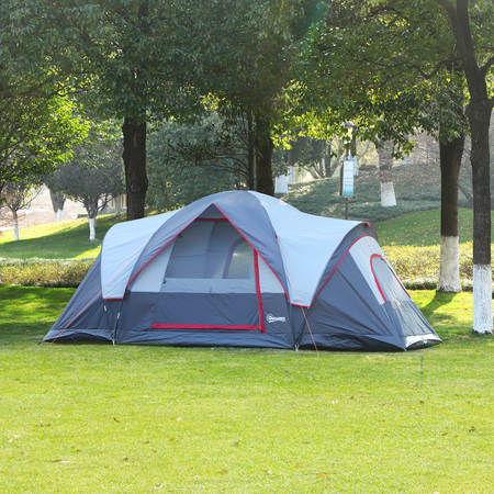 Tente de camping familiale 5-6 personnes gris