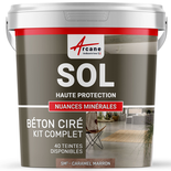 KIT BETON CIRE SOL HAUTE PROTECTION-5 m² (en 2 couches) Flanelle Gris Fonce-ARCANE INDUSTRIES