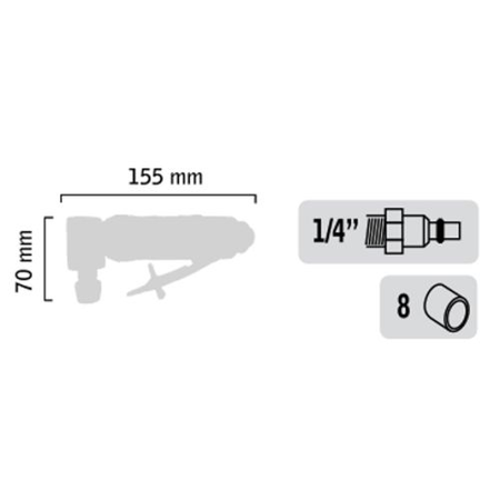 Meuleuse d'angle à pince pneumatique 225W - GENERAL PNEUMATIC - GP3328