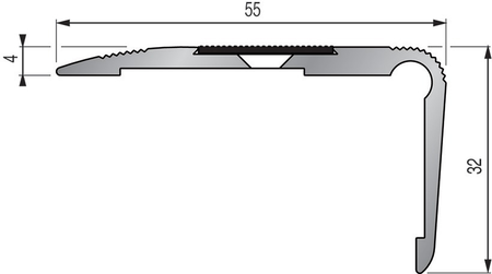 Nez de marche 3T 55x32mm percé L 3m - DINAC - 624110