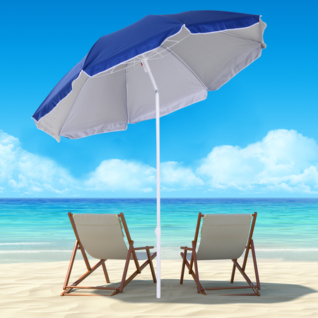 Parasol inclinable octogonal de plage Ø 150 cm