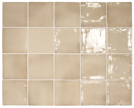 MANACOR BEIGE ARGILE - Faience 10x10 cm aspect zellige brillant Beige