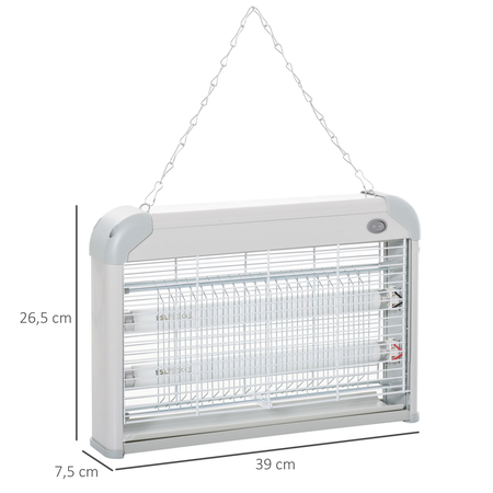 Destructeur d'insectes 20 W gris