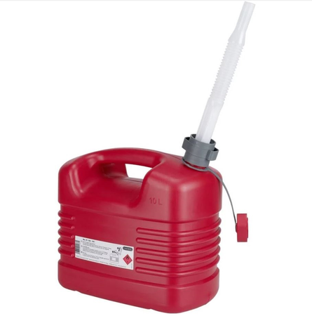 Jerrycan carburant en plastique 10L avec bec flexible - PRESSOL - 21 133