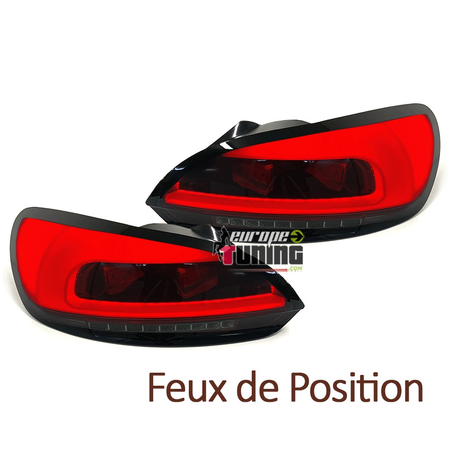 FEUX SPORT ROUGES FUMES NOIRS TUBES LED CELIS VW SCIROCCO III 2008-2014 (05370)