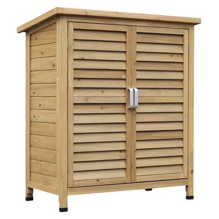 Armoire de jardin sur pied portes persiennes bois sapin autoclave vert