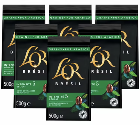 6x500g - Café en grain Brésil - L'Or