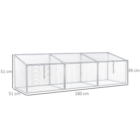 Mini serre de jardin serre à tomates 3 pannneaux toits relevables alu. polycarbonate