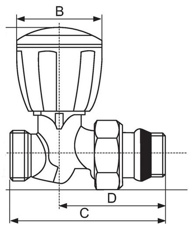 Robinet de radiateur droit 1/2 D18  - GIACOMINI - R432X034