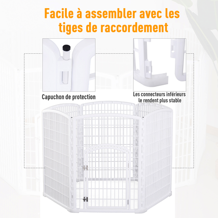 Parc enclos modulable plastique blanc