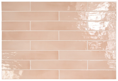 MANACOR BLUSH PINK - Faience 6,5x40 cm aspect zellige brillant Rose