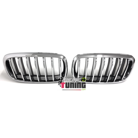 GRILLES DE CALANDRES SPORT CHROME POUR BMW X5 F15 et X6 F16 2013-2018 (04824)