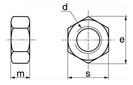 Écrou hexagonal A2 ISO 4032 M10 boîte de 100 - ACTON - 6261110