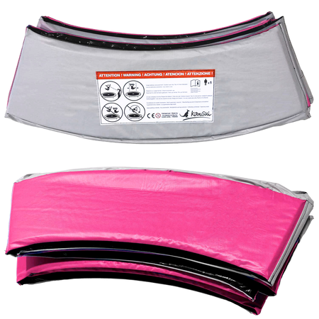 Kangui - Coussin de protection trampoline Ø 430 cm - Rose et Gris