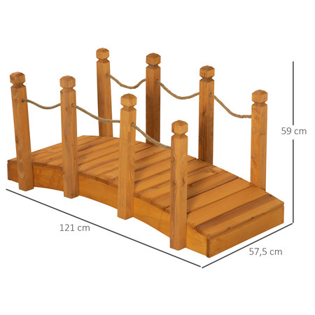 Pont de jardin passerelle sapin pré-huilé