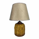 Lampe de bureau Versa Hosto Jaune Céramique Textile (22,5 x 33 x 12,5 cm)