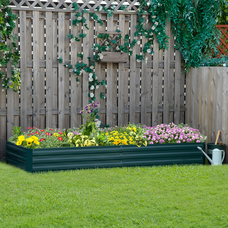 Carré potager de jardin tôle d'acier ondulée vert