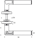 Poignée à code électronique sur rosaces CODE HANDLE droite - VACHETTE - 82004