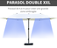 Parasol de jardin XXL manivelle acier polyester haute densité