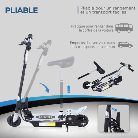 Trottinette électrique avec selle pour enfant