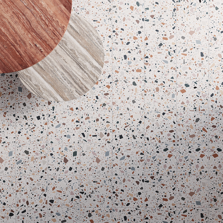 CONFETTI BIANCO MULTICOLOR - 18,6X18,6 CM - Carrelage Terrazzo