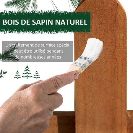 Bordures à planter 12 pcs - bordures de pelouse bois sapin pré-huilé