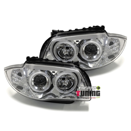 PHARES FEUX AVANTS CCFL ANGEL EYES BMW SERIE 1 E81 E82 E87 E88 2004-2011 (00594)