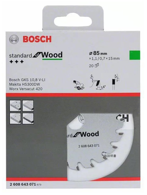Lame de scie circulaire Optiline Wood en SK5 - BOSCH - 2608643071