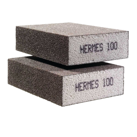 Éponge abrasive 4 faces 70x100x27mm G100 - HERMES - 6005969