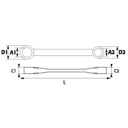 Jeu 4 clés polygonales à cliquet 4 en 1 - SAM OUTILLAGE - 106CP-J4