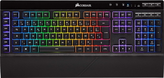 CORSAIR Clavier Gamer Membrane K57 RGB - Sans fil - Rétroéclairé RGB LED - Noir - AZERTY (CH-925C015-FR)