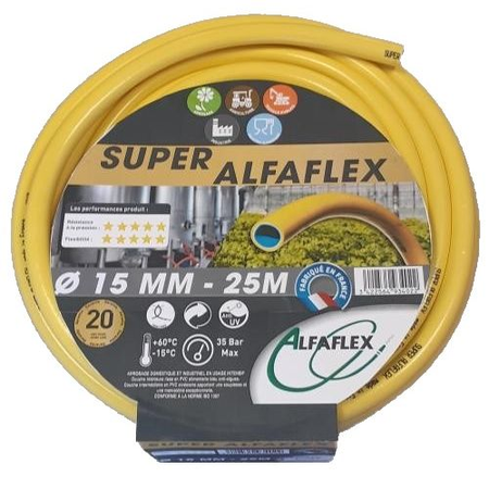 Tuyau d'arrosage diamètre 19mm longueur 50m SUPER - ALFAFLEX - AFSUP19050