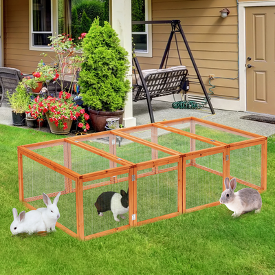 Clapier cage à lapins extérieur intérieur pliable 2 portes supérieures pin