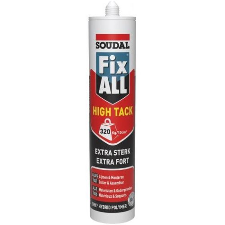 Mastic colle Fix All High Tack blanc cartouche 290ml - SOUDAL - 100268