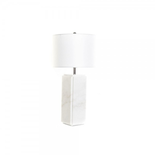 Lampe de bureau DKD Home Decor Blanc Polyester Métal Marbre 220 V 50 W