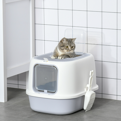 Maison de toilette portable pour chat gris crème