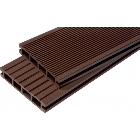 PACK 1 m² lame de terrasse composite Dual ACCESSOIRES (4 coloris) 3600mm - Coloris - Chocolat, Epaisseur - 25mm, Largeur - 14 cm, Longueur - 360 cm, Surface couverte en m² - 1