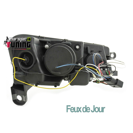 PHARES FEUX AVANTS DE JOUR (DIURNES R87) NOIRS AUDI A6 C6 4F 2004-2008 (00441)