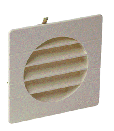 Grille de ventilation à encastrer extérieur pour tubes PVC 125mm coloris sable - NICOLL - 1GETM125