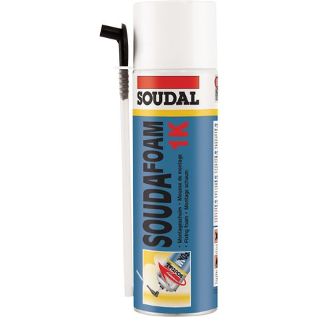 Mousse manuelle SOUDAFOAM 1K polyuréthane jaune aérosol 500ml - SOUDAL - 108804