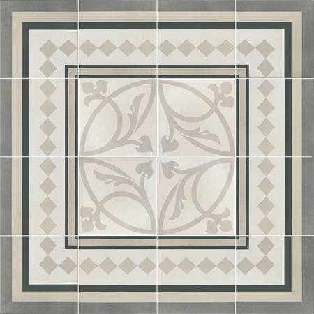 CAPRICE - PROVENCE BORDURE - Carrelage 20x20 cm aspect carreaux de ciment gris