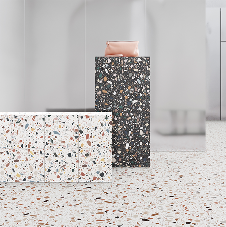 CONFETTI BIANCO MULTICOLOR - 18,6X18,6 CM - Carrelage Terrazzo